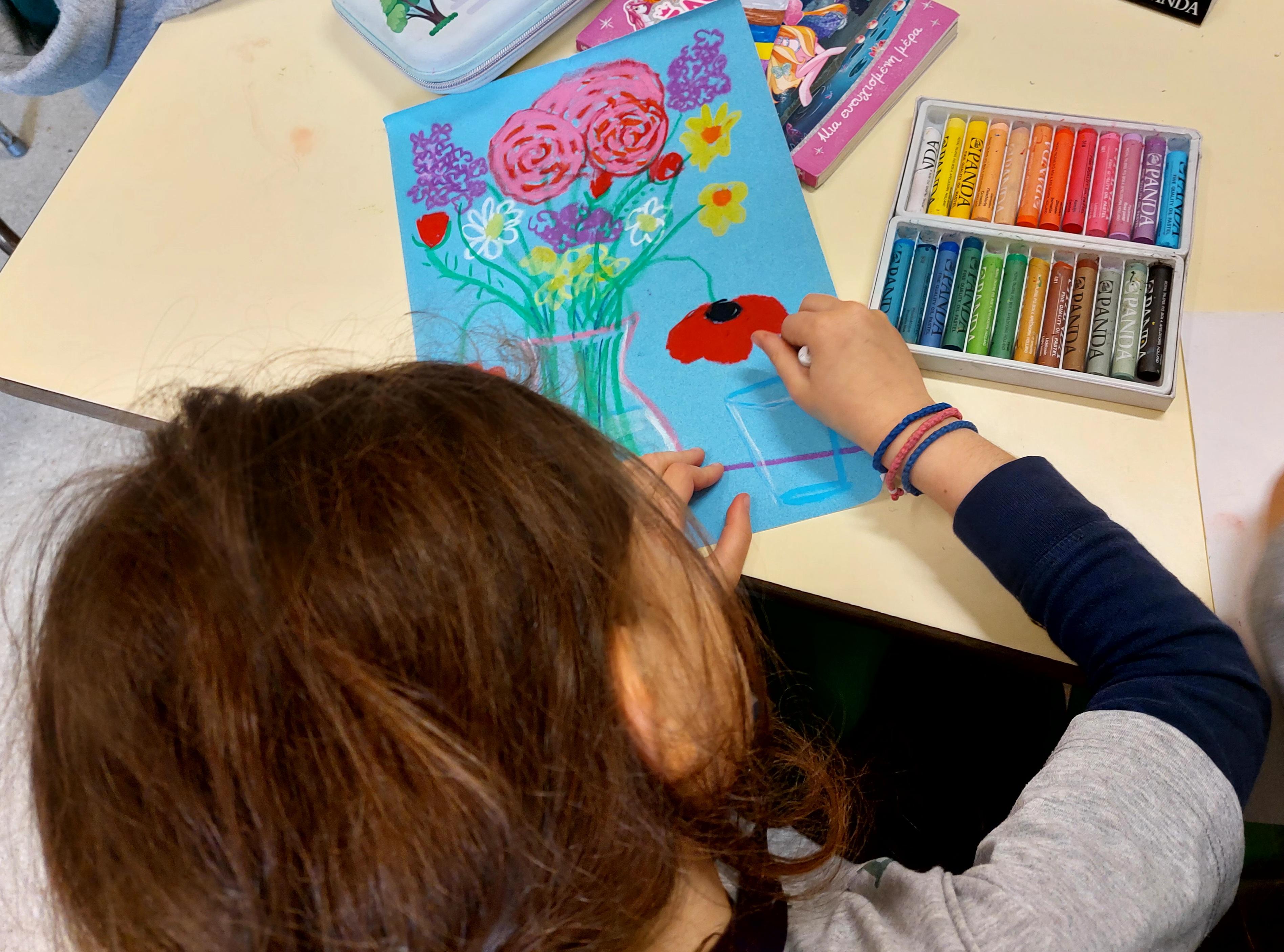 Πολύχρωμα λουλούδια από την α’ Δημοτικού