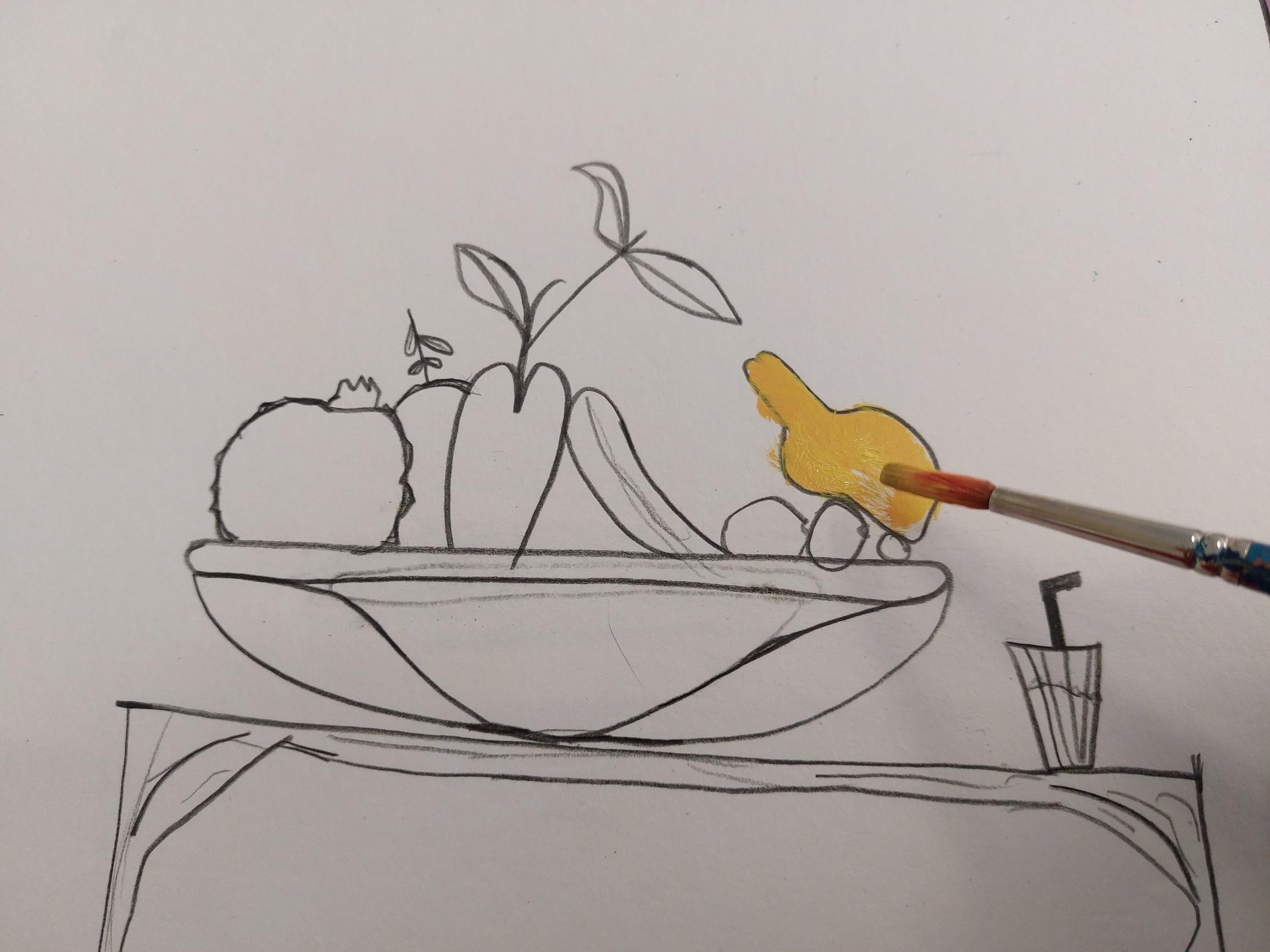 Νεκρή φύση με φρούτα από τη β' τάξη